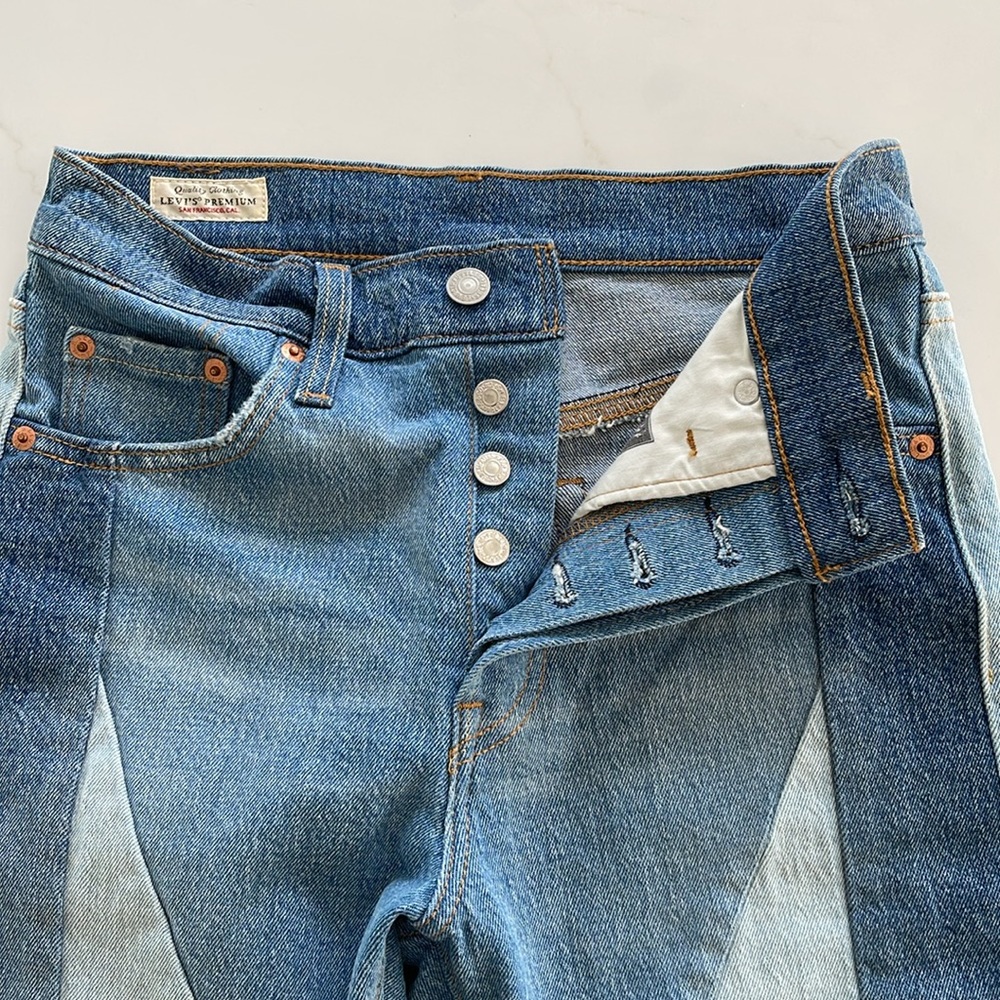 Levi’s 501 S Skinny Patchwork Jeans Button-Fly Wo… - image 2